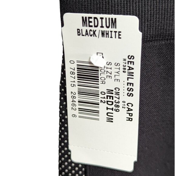CHAMPION Powerflex Tight Fit High Waist Seamless Capris Black and White Medium - Picture 5 of 14